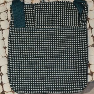 Thirty-One Green and White Polka Dot Shoulder/Crossbody Bag With Pouch
